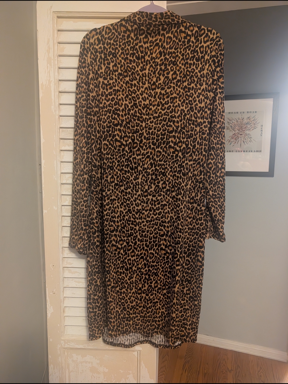 Ashley Stewart Leopard Print Long Sleeve Wrap Dress - Brown Black - Picture 2 of 3
